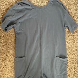 Blue Short Sleeve Reversible Romper